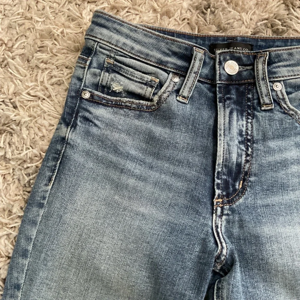 Silver Jeans Co Most Wanted Skinny Distressed Cuffed Jeans W24 L27 L63022EGX269